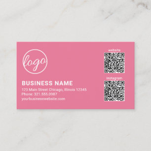 Professionell Rosa Logotyp QR-kod Modern Visitkort