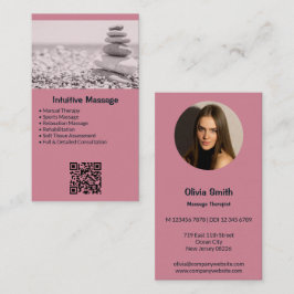 Professionell Rosa Massage Affärskort & foto Lojalitetskort