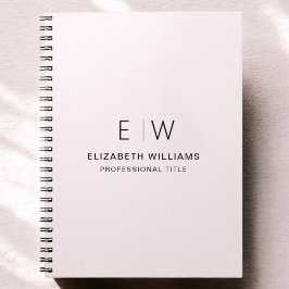 Professionell  Rosa Monogram Business Initial Anteckningsbok