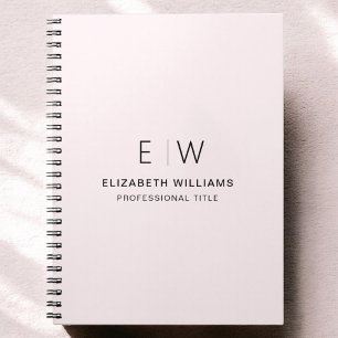 Professionell Rosa Monogram Business Initial Anteckningsbok
