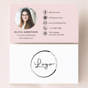 Professionell  Rosa Photo Logotyp Social Media Visitkort
