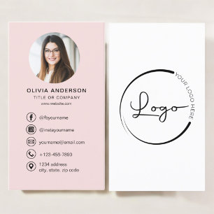 Professionell  Rosa Photo Logotyp Social Media Visitkort