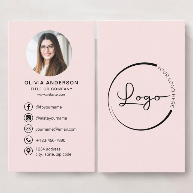 Professionell  Rosa Photo Logotyp Social Media Visitkort (Skapare uppladdad)