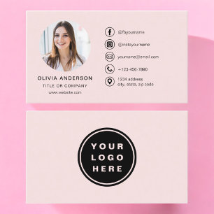 Professionell Rosa Photo Logotyp Social Media Visitkort