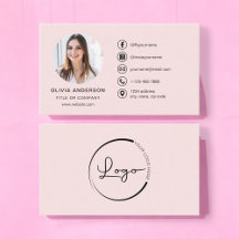 Professionell  Rosa Photo Logotyp Social Media