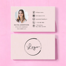 Professionell  Rosa Photo Logotyp Social Media Visitkort