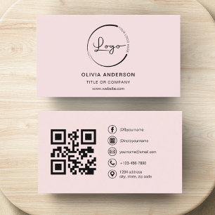 Professionell Rosa QR-kod Visitkort