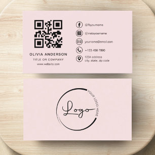 Professionell Rosa QR-kod Visitkort