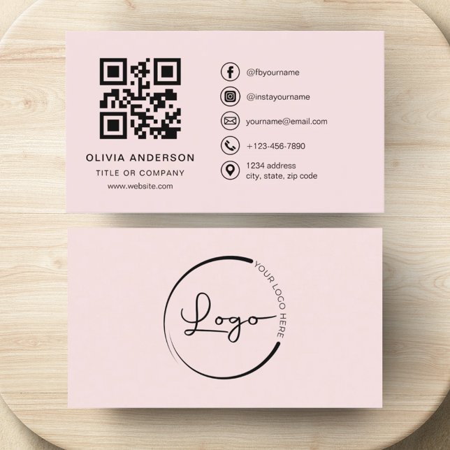 Professionell  Rosa QR-kod Visitkort (Skapare uppladdad)