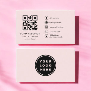Professionell Rosa QR-kod Visitkort