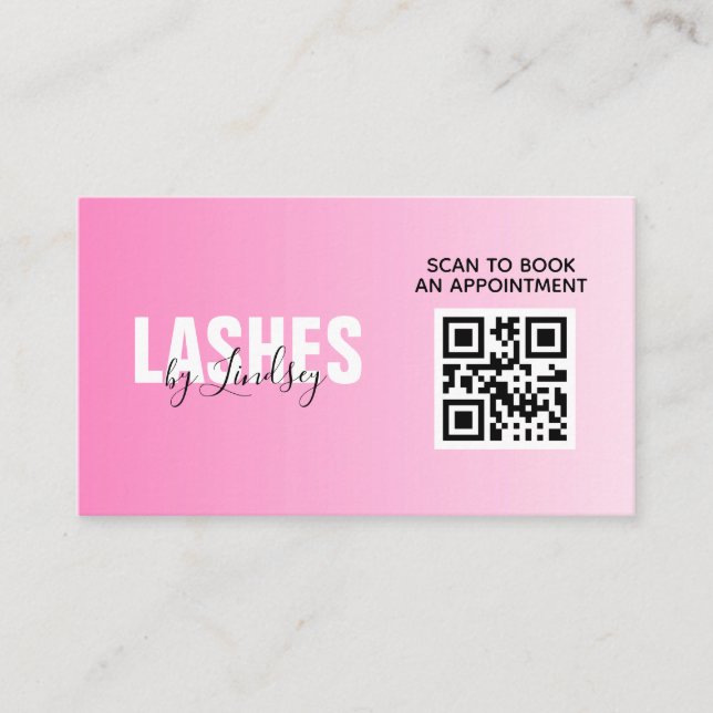 Professionell Rosa QR-kodsökning till Bok Visitkort (Framsida)