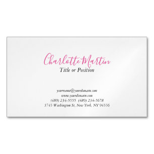 Professionell Rosa Vit Chef Konsult Chef Magnetiska Visitkort