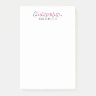 Professionell Rosa Vit Chef Konsult Chef Post-it Block