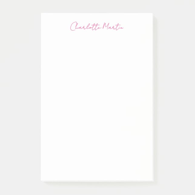 Professionell Rosa Vit Chef Konsult Ledare Post-it Block (Framsida)