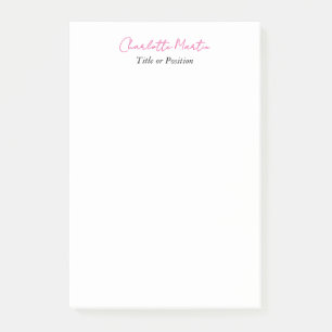 Professionell rosa vit chef konsultant chef post-it block