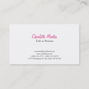 Professionell Rosa White Manager Consultant Chief Visitkort