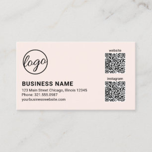 Professionell rosablommig logotyp QR-kod Modern Visitkort