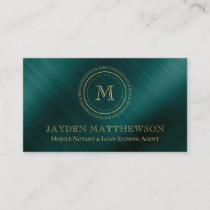 Professionell Round Ram Monogram Emerald Grönt Visitkort