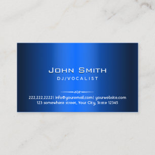 Professionell Royal Blue Metall DJs Music  Visitkort