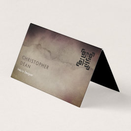 Professionell Rustic Brown Abstrakt QR-kod Visitkort