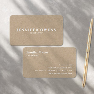 Professionell Rustic Kraft Papper Visitkort