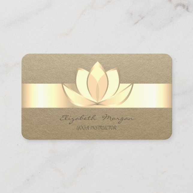 Professionell Rustic,Kraft Rand,Lotus Visitkort (Framsida)