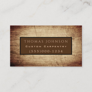 Professionell Rustic Wood Worker Carpentry Visitkort