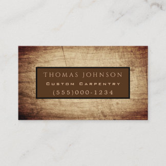 Professionell Rustic Wood Worker Carpentry Visitkort