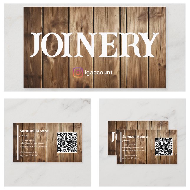 Professionell rustik snickeri visitkort (Professional Rustic Joinery Business Card
)