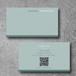 Professionell Sage Grönt enkel minimal QR-kod Visitkort