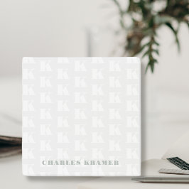 Professionell Sage Grönt Monogram Initial Brev Post-it Block