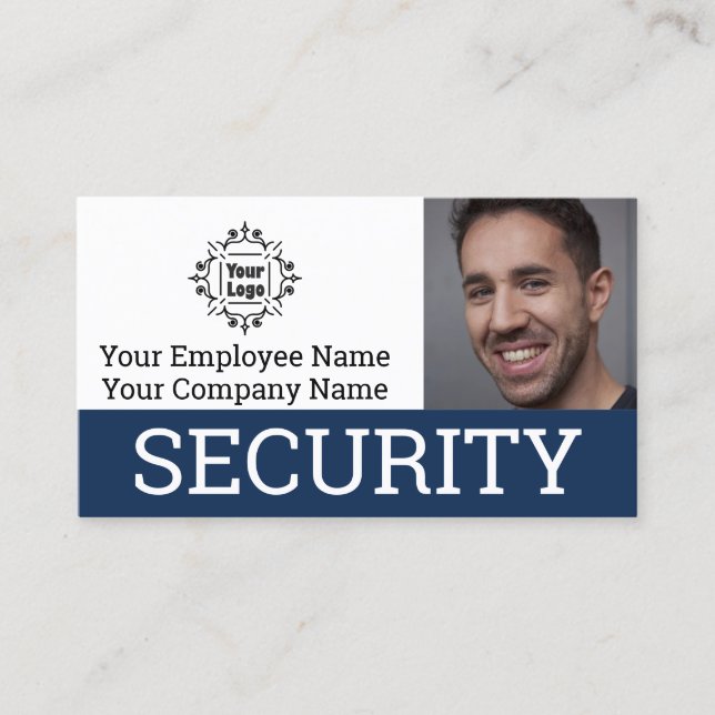 Professionell säkerhetsvakt foto-ID Visitkort (Framsida)