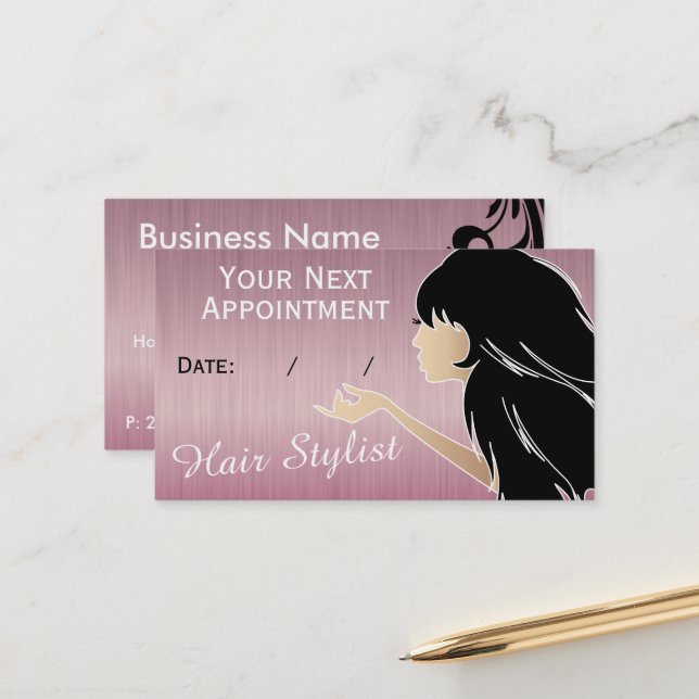 Professionell Salon Stylist-avtalskort Tidsbeställning Kort (Fram/Back In Situ)
