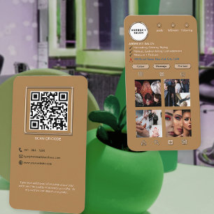 Professionell Salon Tan Brown Beige Cute Instagram Visitkort