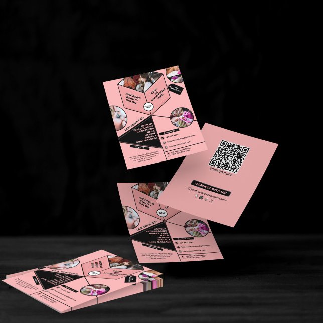 Professionell Salong Modern Rosaton Lägg till foto Flygblad (Skapare uppladdad)