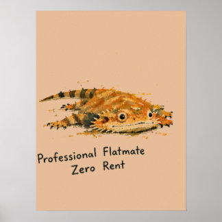 Professionell sambostadshyresgäst Ingen hyra Skägg Poster