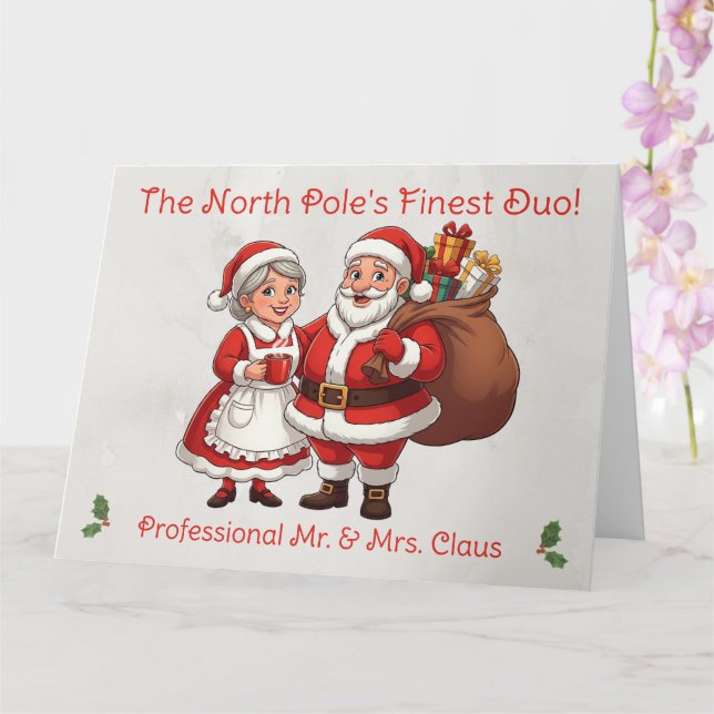 Professionell Santa Affärskort Mail Mr&Mrs Claus Kort (Orkide)