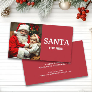 Professionell Santa for Hire Photo Visitkort