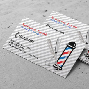 Professionell Scissor & Comb Barber Shop Visitkort