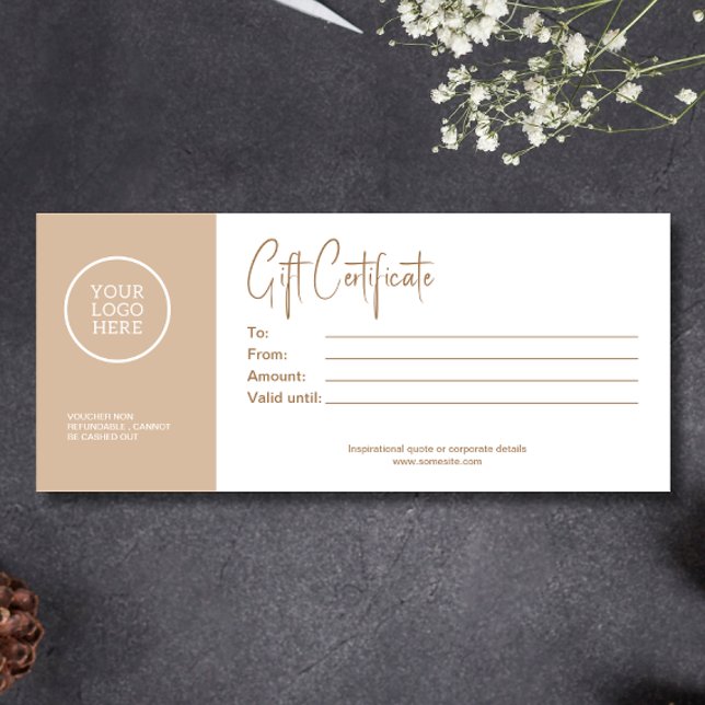 Professionell Script Business Gift-certifikat (Professional Script Business Gift Certificate)