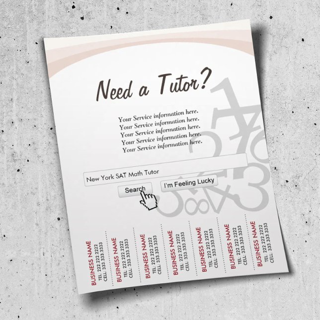 Professionell Search Pub Math Tutor Flyers (Skapare uppladdad)