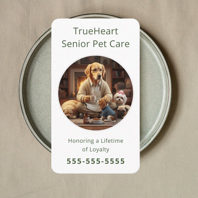 Professionell Senior Husdjursvård Senior Hund Sitt Visitkort (Skapare uppladdad)