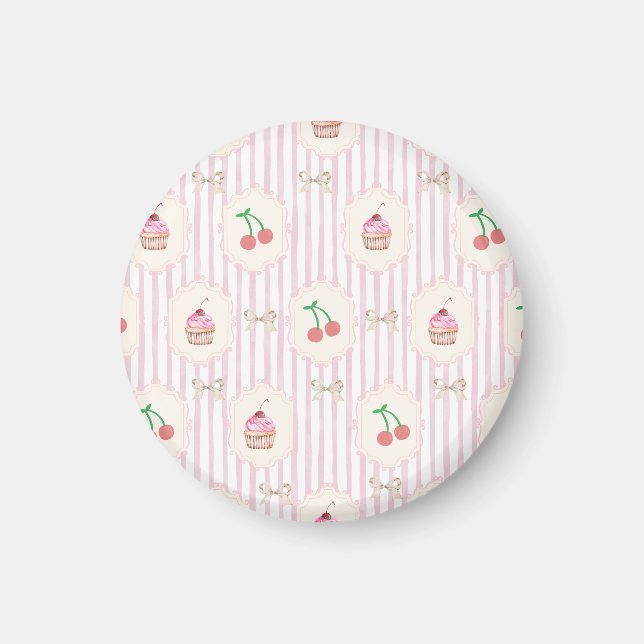 Professionell Shabby chic Sweet fruits Rosa rand Magnet (Framsidan)