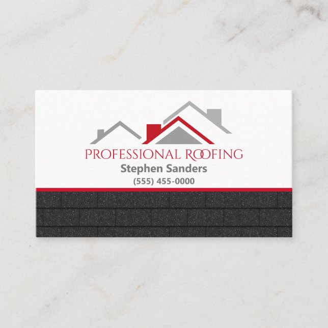 Professionell Shingles Roofing Construction Compan Visitkort (Framsida)