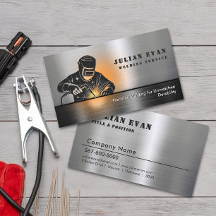 Professionell Shiny Black Welding Metall Fabricato Visitkort