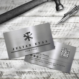 Professionell Shiny Brushed Metall Handyman Verkty Visitkort