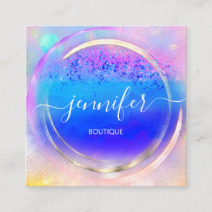 Professionell Shop Ro Guld Holograph Drives Blue Fyrkantigt Visitkort