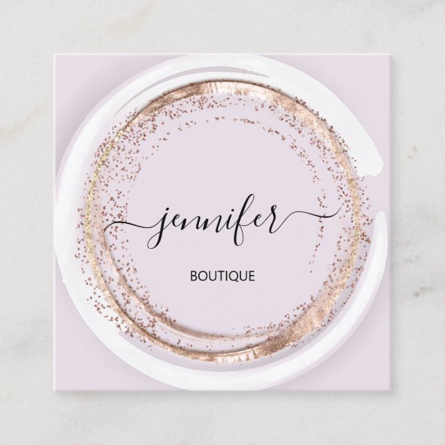 Professionell Shop SPA Ram Ro Glitter Ram Fyrkantigt Visitkort (Framsida)