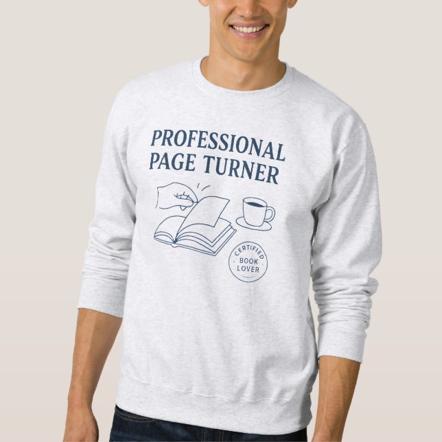 Professionell Sidoskiftare - Rolig Bokälskare Lång Ärmad Tröja (Framsida)