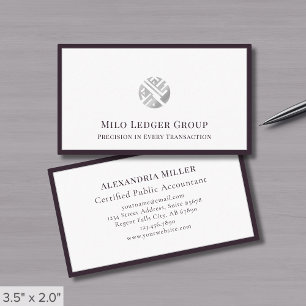 Professionell Silver Geometric Logotyp Visitkort